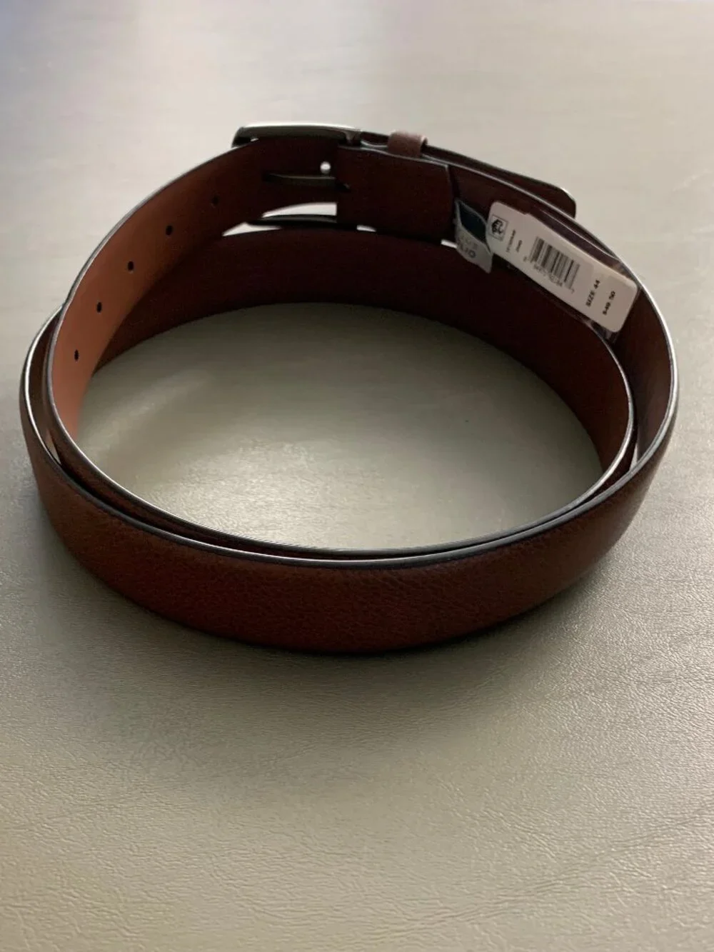Perry Ellis Portfolio Men's Manmade Leather Dress Belt, Park Avenue Brown, 44